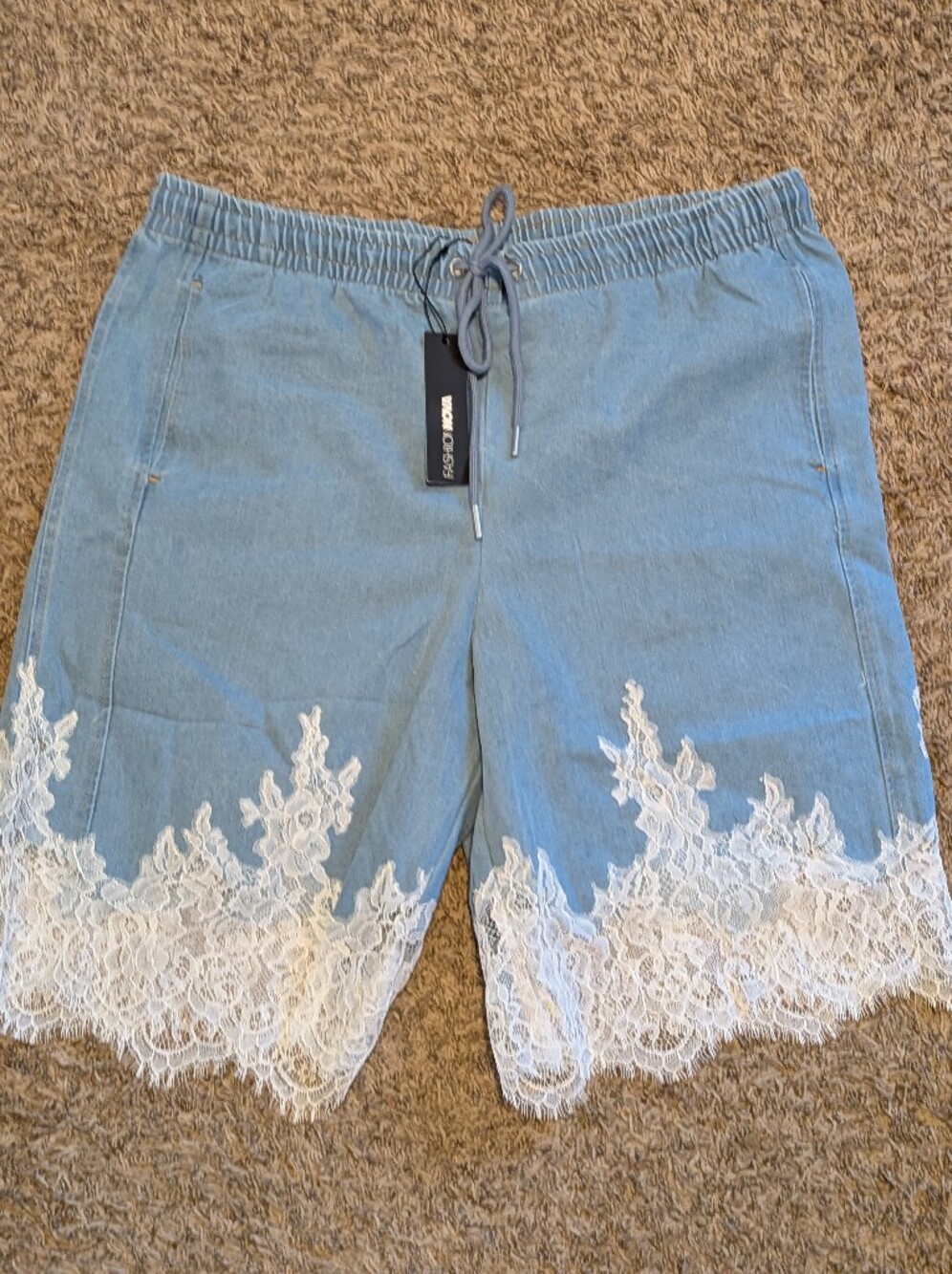 Fashion Nova Light Wash Denim Jorts